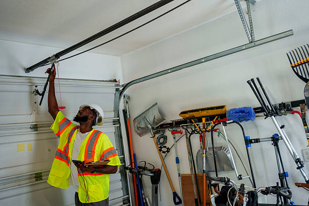 Professional Garage Door Panel Replacement technician working in South San Jose Hills, CA